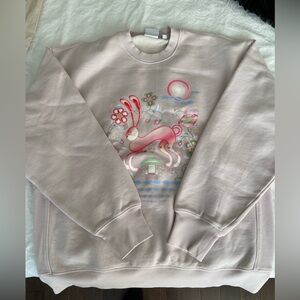 Aritzia cozy fleece boyfriend sweatshirt - cute bunny design
